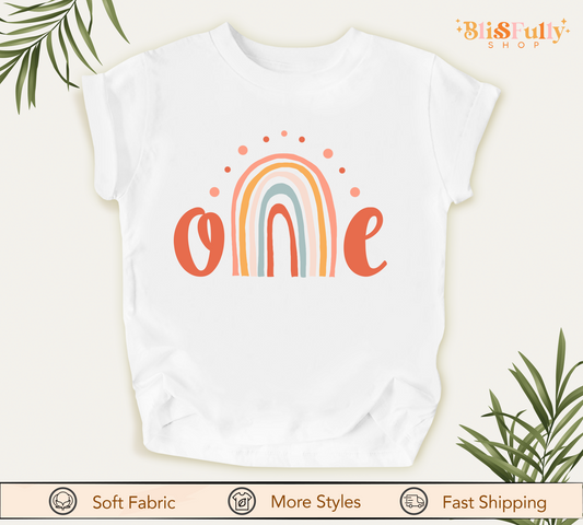 Boho Rainbow Birthday Girl Shirt - 1st Birthday Shirt Girl - First Birthday Girl Shirt - Boho Rainbow One Birthday Shirt