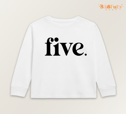 Five Birthday Boy Shirt Long Sleeve - 5th Birthday Boy Shirt - Fifth Birthday Boy Shirt Long Sleeve