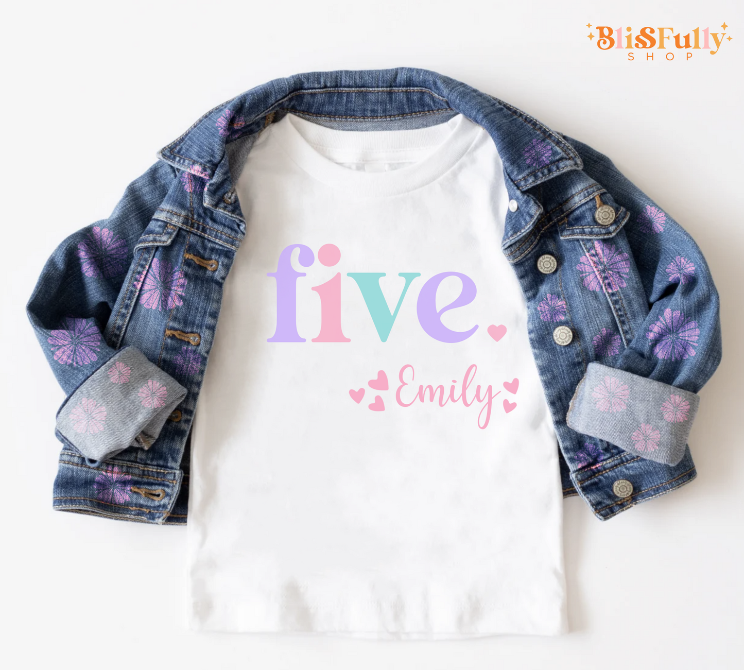 Five Birthday Shirt for Girl Personalized - 5th Birthday Shirt Girl - Girl Fifth Birthday Shirt