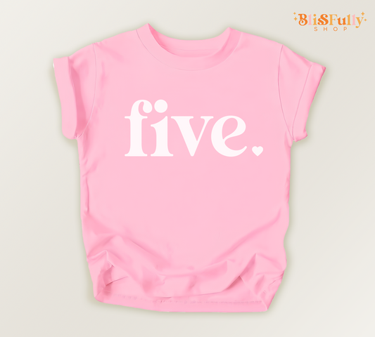 Five Birthday Shirt for Girl - 5th Birthday Shirt Girl - Girl Fifth Birthday Shirt