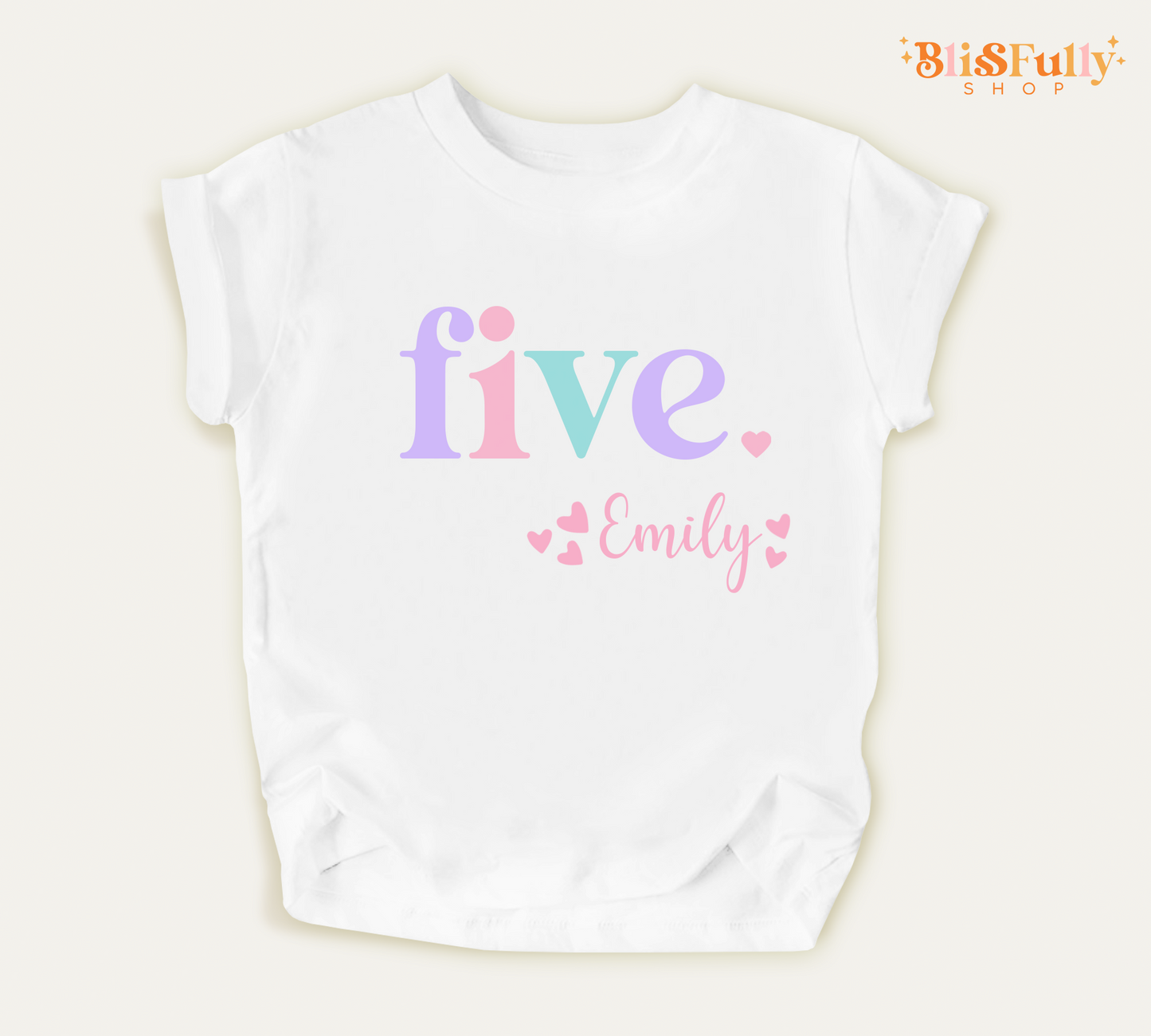 Five Birthday Shirt for Girl Personalized - 5th Birthday Shirt Girl - Girl Fifth Birthday Shirt
