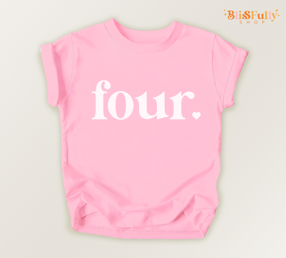 Four Birthday Shirt for Girl - 4th Birthday Shirt Girl - Girl Fourth Birthday Shirt