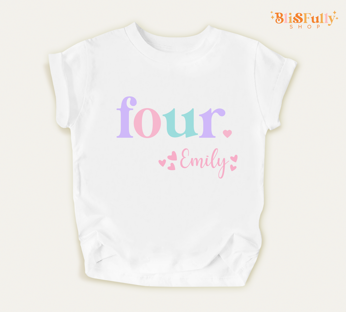 Four Birthday Shirt for Girl Personalized - 4th Birthday Shirt Girl - Girl Fourth Birthday Shirt