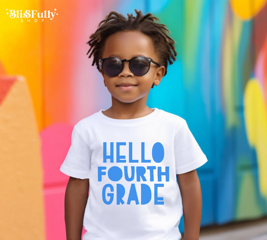 Hello 4th Grade Shirt Boy - Hello Fourth Grade Shirt - First Day of School Shirt Boy - First Day of 4th Grade Shirt Boy