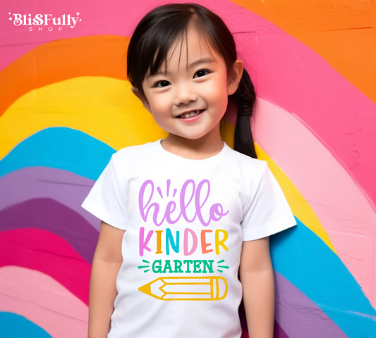 Hello Kindergarten Shirt - First Day of School Shirt - First Day of Kindergarten Shirt