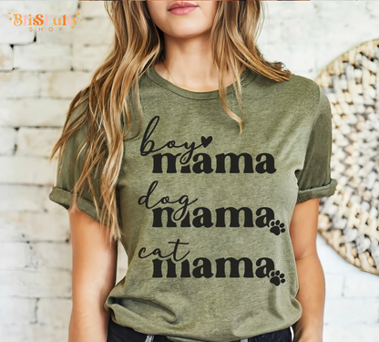 Boy Mama Shirt - Dog Mama Shirt - Cat Mama Shirt - Mama Shirt - Mom Shirt