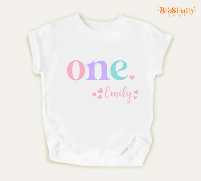 One Birthday Shirt for Girl Personalized- 1st Birthday Shirt Girl - Girl First Birthday Shirt