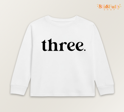 Three Birthday Boy Shirt Long Sleeve - 3rd Birthday Boy Shirt - Third Birthday Boy Shirt Long Sleeve